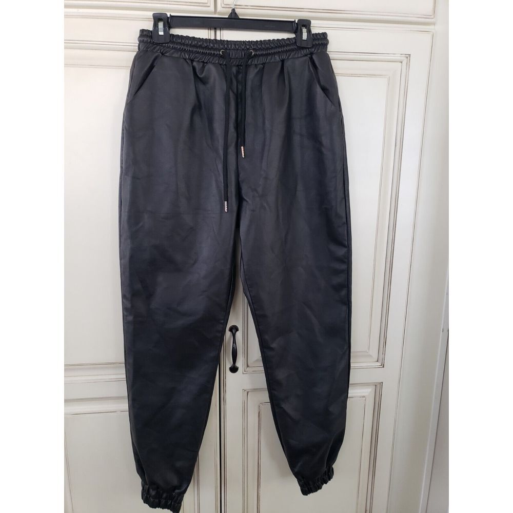Mittoshop‎ Faux Leather Joggers Sz Sm Black Pants